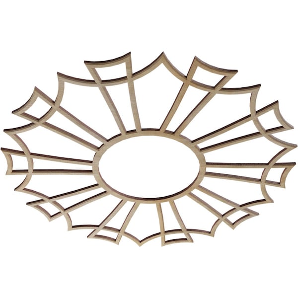 Augustus Wood Fretwork Pierced Ceiling Medallion, Hickory, 20OD X 7ID X 3/8T